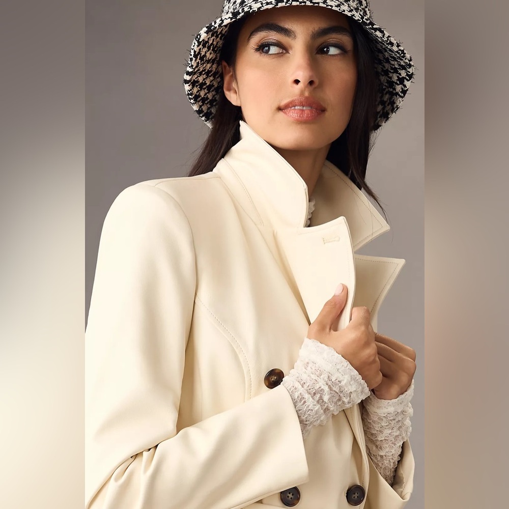 Anthropologie Avec Les Filles Faux Leather Trench Coat - Picture 5 of 13